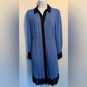 Nanette Lepore Blue and Black Long Sleeve Dress